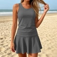 thumbnail image 6 of Womens Tankini Bathing Suit 2 Piece Swimwear with Sleeveless Tank Top and Flared Swim Skirt Modest Tummy Control Swimwear, 2XL, 6 of 7