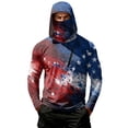 thumbnail image 2 of Men's Workout Long Sleeve Fishing Hoodies UPF 50+ Sun Protection USA 250th Anniversary Flag Print Dry Fit Sun Shirt, 2 of 4