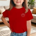 thumbnail image 2 of PIWHJQK Girls'Short Sleeve T Shirts Casual Comfortable Tees Boys Girls Solid Short Sleeve Crew Neck Top With Rhinestone Print Summer Tops, 2 of 6