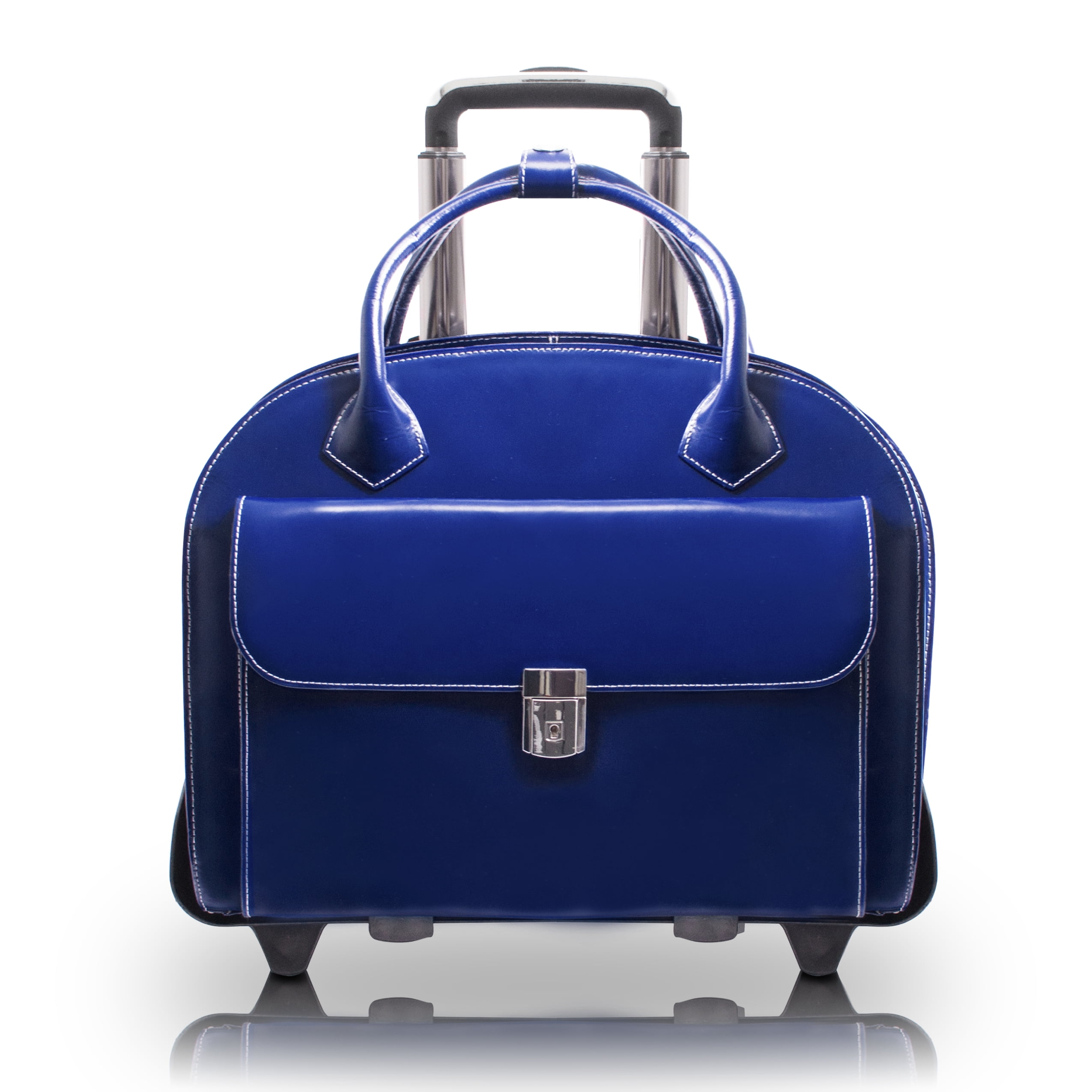 GLEN ELLYN | 15” Leather Detachable-Wheeled Laptop Case