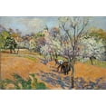 thumbnail image 2 of Guillaumin, Armand 18x14 Gold Ornate Wood Framed with Double Matting Museum Art Print Titled - Two Peasants Sowing Haricots In An Orchard In Blossom, 2 of 4