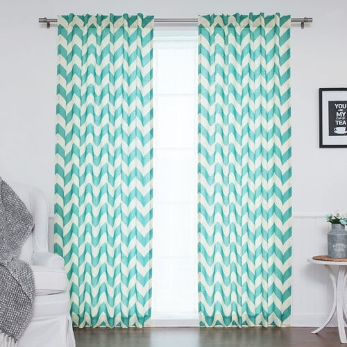 Best Home Fashion, Inc. Slub Chevron Sheer Rod Pocket Curtain Panels (Set of 2)