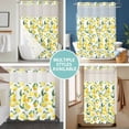 thumbnail image 5 of No Hook Shower Curtain with Snap in Liner, Summer Countryside Lemon Leaves Waterproof Bath Curtain Double Layers with See Through Top Window, Watercolor Plants Hotel Shower Curtains 60x72in, 5 of 9