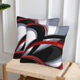 thumbnail image 5 of Abstract Red and Black Stripes Throw Pillow Covers 16x16 Inches Set of 2, Decor Decorative Gray Pillow Case Square Cushion Covers for Sofa Bed Couch Living Room, 5 of 7