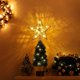 thumbnail image 4 of Estrella de alambre para árbol de Navidad CHAO Lámpara en forma de pentáculo con base en espiral y purpurina dorada, 4 of 5