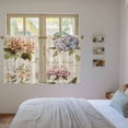thumbnail image 4 of Spring Hydrangea Floral Tier Curtains, Vintage Botanical Flowers Light Filtering Kitchen Curtains, 2Pcs Rod Pocket Half Window Treatments Panels for Sink Cafe Cabinet Basement 27.5x45 Inches, 4 of 9