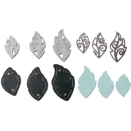 Wood Die Cut - Sizzix Movers & Shapers Magnetic Die Set 3PK w/Thinlits Leaf Charms
