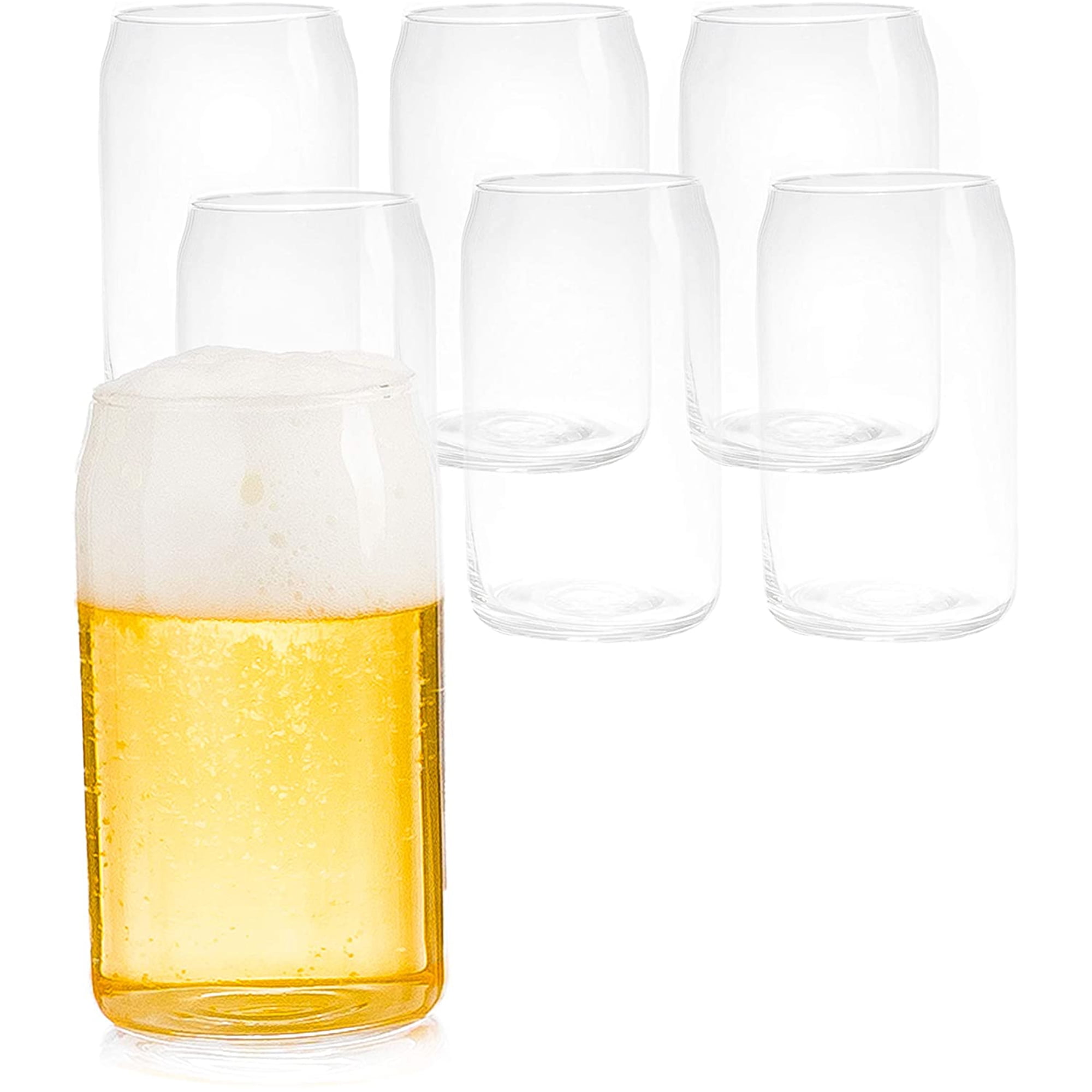 Upper Midland Products Beer Can Glasses 16 oz Clear Drinking Glasses