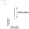 thumbnail image 4 of FSLiving Smart Group Control with Stepless Dimming J-Type Track Lighting Pendant Restaurant Retractable Lift Retro Black Light Cone Shape, Juno Mini Track Mounted Style for Kitchen - 1 Pack, 4 of 9