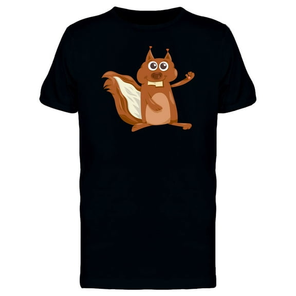 Adorable Happy Squirrel Cartoon Tee Men's -Image by Shutterstock