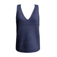 thumbnail image 3 of Sweater for Women Solid Sleeveless V Neck Loose Fit Knitted Tank Plus Size Vest Trendy Outfits, 3 of 3
