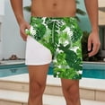 thumbnail image 5 of Chiccall Mens Hawaiian Floral Shorts 2025 Summer Tropical Elastic Waist Drawstring Pocket Swim Trunk Green, 5 of 5
