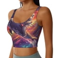 thumbnail image 2 of Pofeuu Astronaut Dolphin Print Sports Bra for Women Sexy Vest Yoga Running Gym Fitness Crop Bras Tops-Large, 2 of 8
