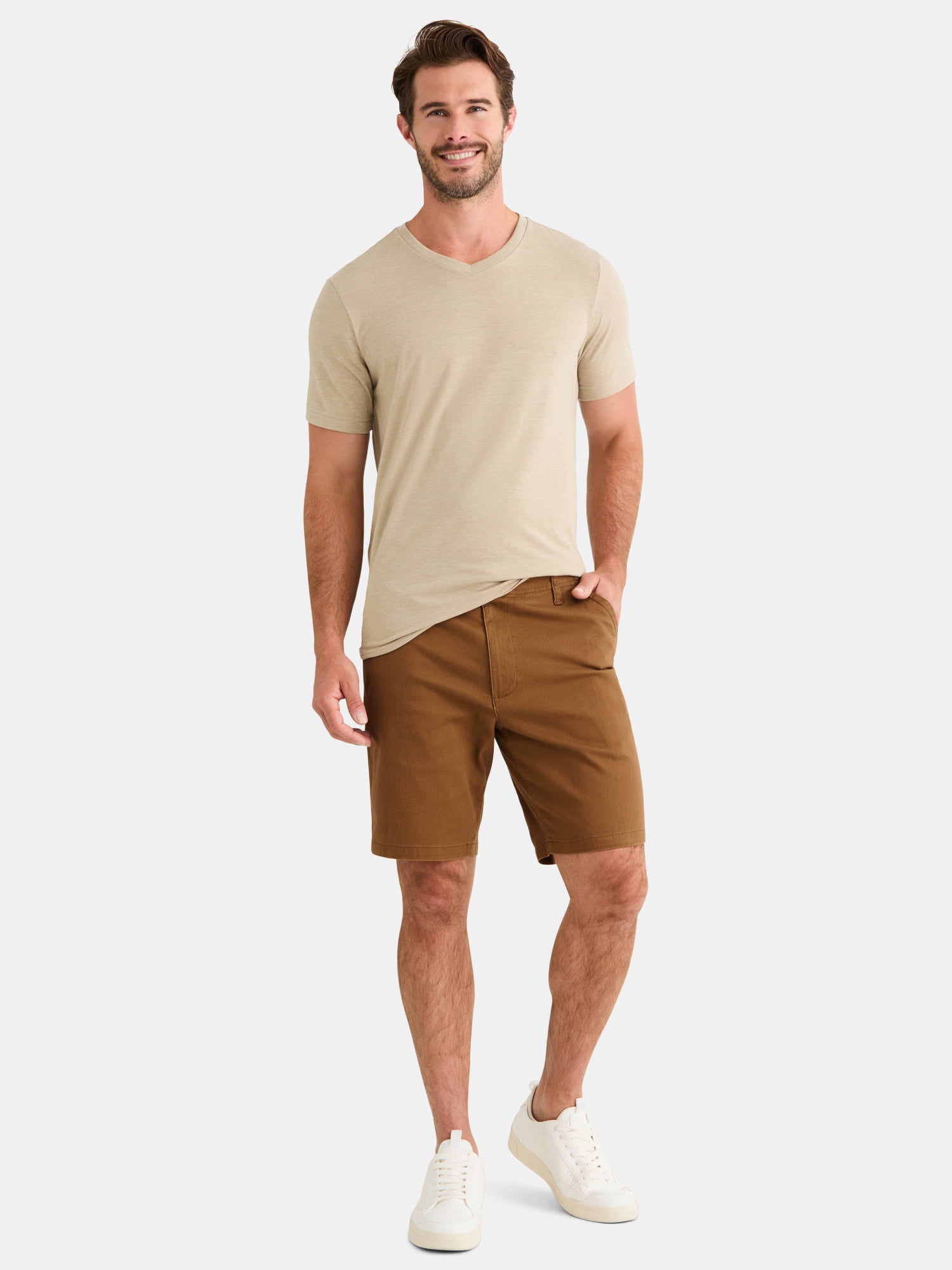 George Men's and Big Men's Flat Front Shorts, 9" Inseam, Sizes 28-54