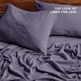 thumbnail image 4 of Bare Home Washed Sheet Set - Premium 1800 Collection - Deep Pocket - 3 Piece - Twin XL, Dusty Purple, 4 of 8
