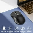 thumbnail image 2 of Wireless Mouse for Laptop, PC, Chromebook, Mac, MacBook, Silent with USB Nano Receiver, Side Button, 2400 DPI, Anti Slip Roller, 6 Button Ergonomics Cordless Computer Mice - Black Gray, 2 of 4
