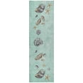 thumbnail image 2 of Addison Rugs Dream Shag Premium Machine Washable Transitional Shell Border Green Runner Rug, 2'3" x 7'6", 2 of 8