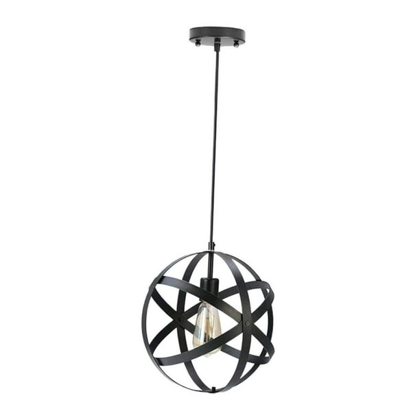 Lámpara colgante esférica de jaula de metal para techo, comedor, entrada y pasillo. A