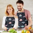 thumbnail image 5 of Black Dinosaurs Stars Pterosaurs Pattern Apron-Garden Aprons for Women with Pockets-Cotton Linen Waterproof Kitchen Cooking Gardening Aprons Adjustable for Kitchen,Cooking,BBQ and Salon 33x27 Inch, 5 of 7
