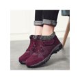 thumbnail image 3 of Avamo Bottines pour Femmes Lacées Bottes de Neige Doublure en Peluche Chaussures de Randonnée Confort Extérieur Randonnée Jujube 8, 3 of 8