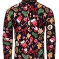 thumbnail image 4 of Camisa novedosa de Navidad para hombre, regalo de fiesta, regalo de vacaciones, camisa de Papá Noel con botones, manga larga, divertidas camisas de disfraces festivos, 4 of 5