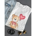 thumbnail image 3 of Cute Teddy Bear Heart Balloon T-Shirt Women -Image by Shutterstock, Female Medium, 3 of 4