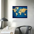 thumbnail image 4 of ONETECH Wall Art Blue map of The World Painting Ready to Hang Pieces Large Framed Wall Art World Map Canvas Art Map Wall Decorations Artwork Prints for Background for Home Office Decoration, 4 of 5