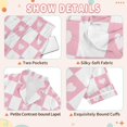thumbnail image 4 of FORMRS Kids Short Sleeve Top and Pants Pajama Set Unisex Satin 2-Piece Sleepwear, Sizes 5-6Y, Pink Checkered Heart, 4 of 8