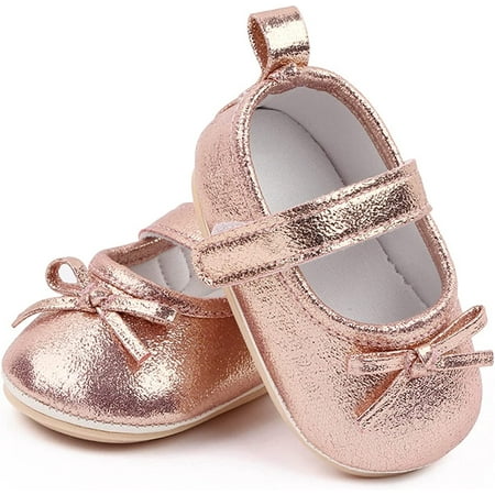 

QWZNDZGR Baby Girls Mary Jane Flats Dress Shoes Girl Ballet Flats Party School Shoes Rhinestone Buckle Ballerina Flat