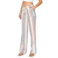 thumbnail image 2 of Cali1850 Women's Casual Linen Pants 32" Inseam Oceanside Drawstring Smocked Waist Lounge Beach Pants with Pockets, 2 of 6