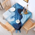 thumbnail image 2 of Light Blue Marble Flow Pattern Square Tablecloth,Waterproof Square Table Cover,Wipeable Spillproof Washable Table Cover for Home Kitchen Party Decor 42"X42"(107x107cm), 2 of 6