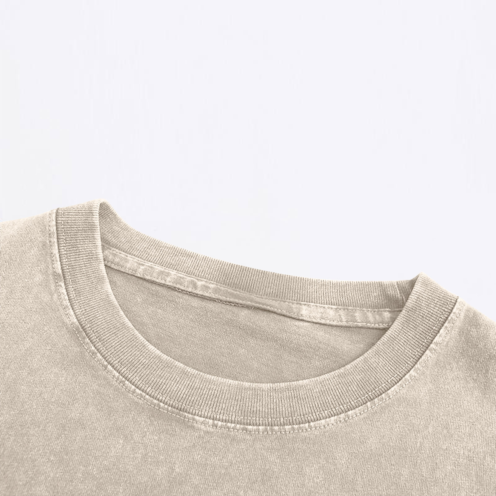 Playera de algodón oversized para hombre, corte holgado, estilo vintage lavado y desgastado, color liso, cuello redondo, atlética, manga corta, casual, tallas S-5XL, beige 4