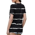 thumbnail image 4 of NAMTYQX Womens Graphic T Shirts Patterned Blouses for Women Boxy Fit Round Neck Casual Tops for Women Black Size S, 4 of 5