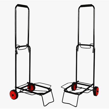 HEATSHAKING 1Pcs Black Foldable Hand Truck with Stable and Silent Wheels for Shopping