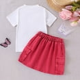 thumbnail image 5 of Cethrio Girls Summer Outfit Sets, Printed Short Sleeve Summer 2 Piece Kids Clothing Sets Hot Pink Size 7-8T, 5 of 8