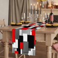 thumbnail image 2 of Table Runners 70 Inches Long Dress Scarves, Red Black Geometric Farmhouse Coffee/Dining/Kitchen Table Decor, Holiday Table Runner, Modern Abstract Art Block 13x70 Inch, 2 of 9