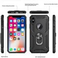 thumbnail image 3 of for iPhone X Case, iPhone Xs Case, iPhone 10 Case with 2PCS Tempered Glass Screen Protector, [Military Grade] Protective Phone Case with Magnetic Car Mount Ring Kickstand for iPhone X/Xs/10, Black, 3 of 8