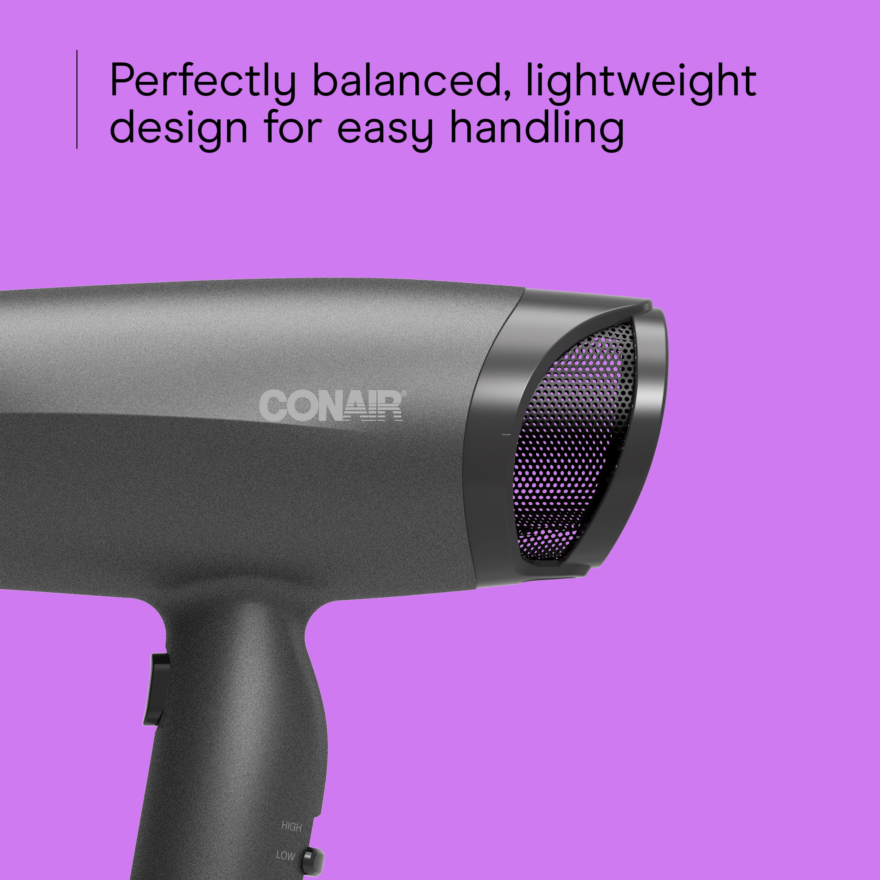 Conair Radiance Boost Hair Dryer with Nano-Quartz Technology, Diffuser & Concentrator