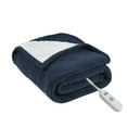 thumbnail image 2 of Serta Fleece to Sherpa Heated Throw, 50x60 inch, Blue, 2 of 9
