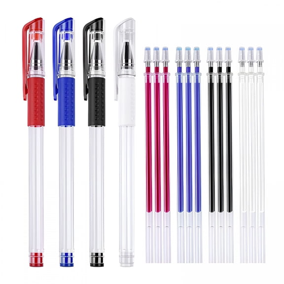 CCOCC Heat Erase Fabric Marking Pens with 10 Free Refills for Quilting Sewing, 5 Colors Assorted Pack (White, Black, Red, Green, Blue)
