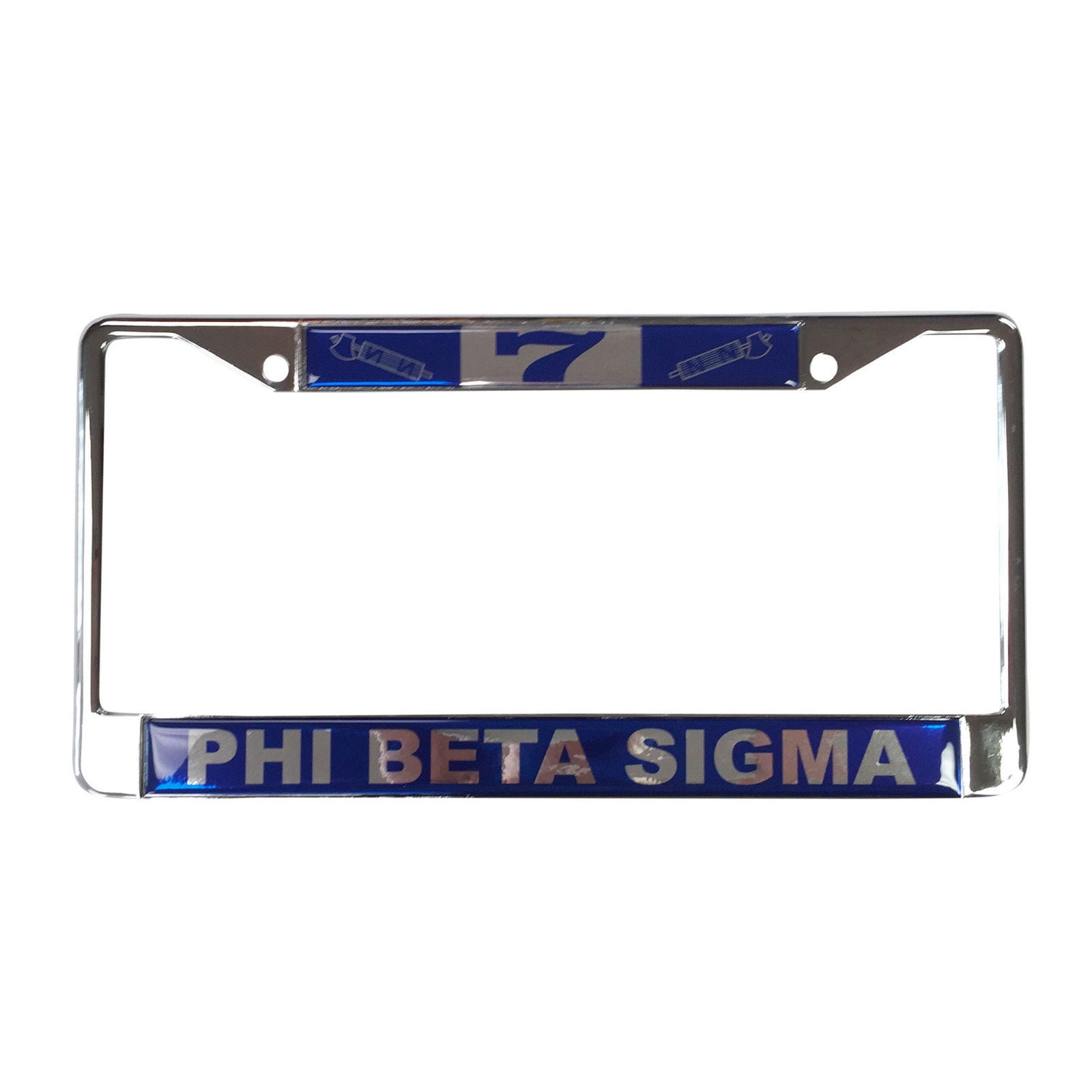 Phi Beta Sigma #7 Line Number Silver License Plate Frame