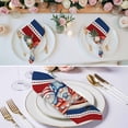 thumbnail image 3 of Patriotic Gnomes Cloth Napkins, Independence Vintage Blue Red Striped Washable and Reusable Dinner Napkins Set of 2, Table Napkin for Kitchen Party Birthday Wedding Hotel Housewarming 20"x20", 3 of 9