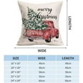 thumbnail image 5 of Merry Christmas Tree Truck Pillow Covers 18x18 Farmhouse Christmas Decorations Throw Pillows Red Pickup with Green Pine Tree Winter Snow Holiday Outdoor Cushion Case for Couch Sofa, 5 of 5