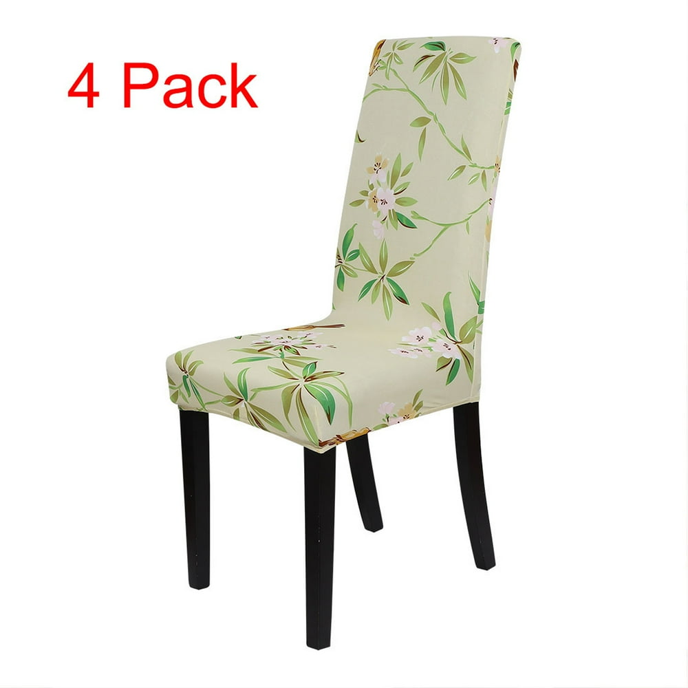 Piccocasa 4 Piece Spandex Dining Room Chair Covers, Elasticity,Light