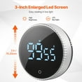 thumbnail image 6 of KFFKFF Digital Timer for Kitchen, Magnetic Up/Down Timer with 3-inch Bright LED Screen, 3 Sound Levels & 2 Illumination Settings, Ideal Digital Visual Timer for Cooking, Classroom, Study, Fitness, 6 of 9