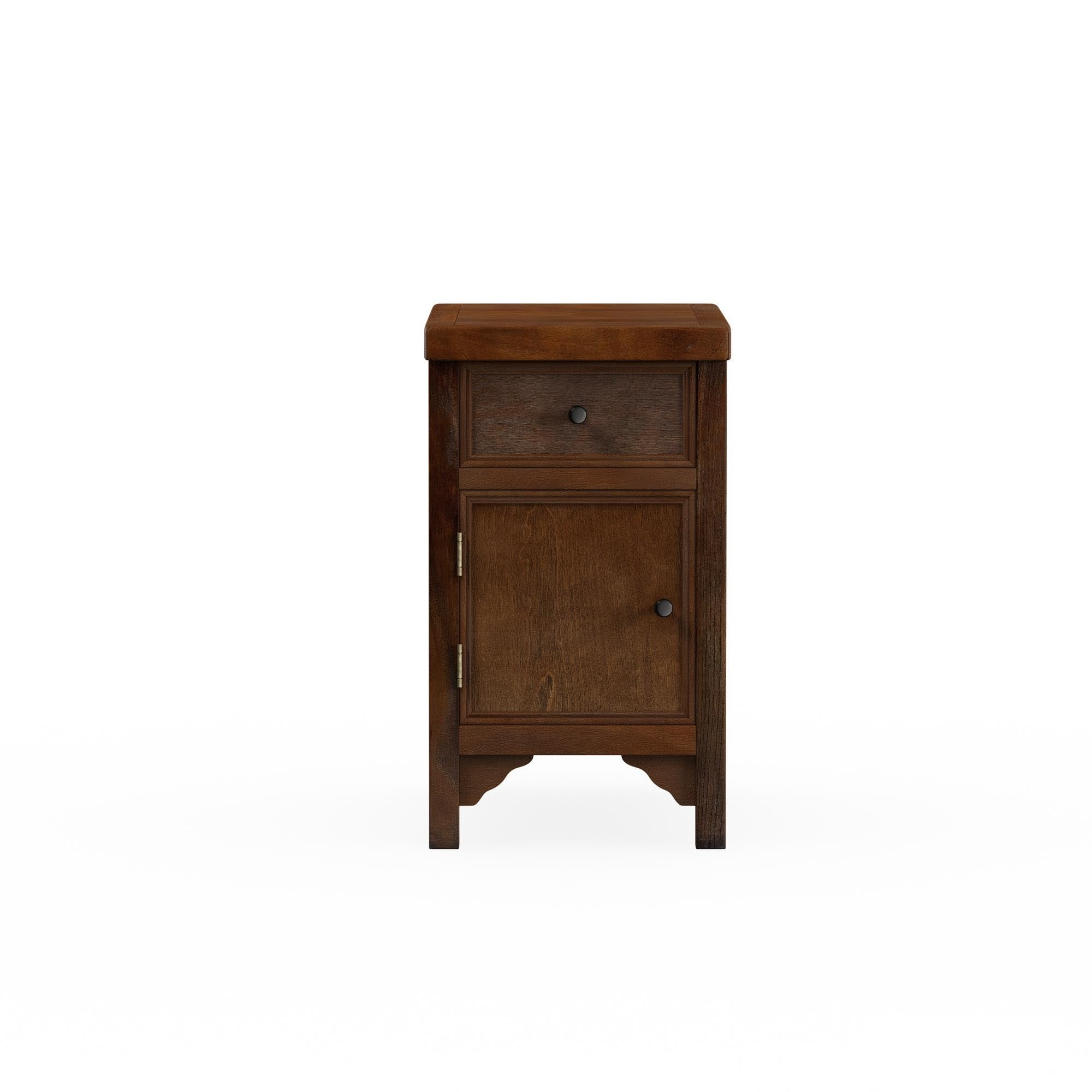Furniture of America Keller Country Multi-Storage Side Table, Oak