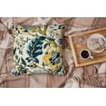 thumbnail image 3 of Good, Zippered Pillowcases 20X20Inch Throw Pillow Covers Floral Jacquard Print Blue Yellow hues for Home Sofa Bedding, 3 of 6