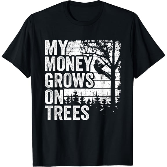 Arborist Mens Tree Climber Vintage My Money Grows On Trees T-Shirtmen and women can wear, black, white, gifts