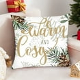 thumbnail image 5 of Neoyler Fleece Pillowcase Christmas Decorations Soft Printed Holiday Pillow Cover Cozy Warm Throw Accent for Sofa Bed Living Room and Bedroom Seasonal Home Decor Brown 17.7x17.7in, 5 of 6