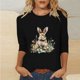 thumbnail image 1 of Xuyuer Ladies' Easter Print Round Neck Three Quarter Sleeve 3/4 Sleeve T-shirt Loose Tops Casual Loose Fit Crewneck T Shirts Tunic Tops, 1 of 5